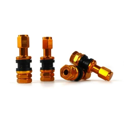 Imagen de OMP Set de 4 Valvulas Aluminio para Llantas, Color Amarillo, Neumaticos