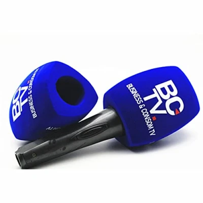 Imagen de Personalizar Logo para Mic Micrófono de Espuma Parabrisas Esponja Cubiertas Micrófonos Entrevista TV 5pcs (Blue)