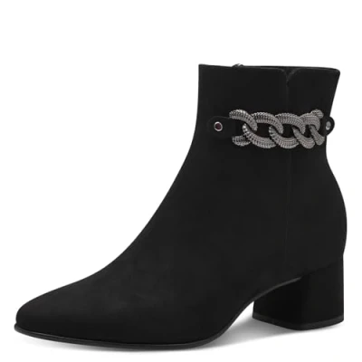 Imagen de MARCO TOZZI Botín de Mujer con Cremallera y Slip 2 25352 43, Botas Cortas al Tobillo, Azul Marino, 36 EU
