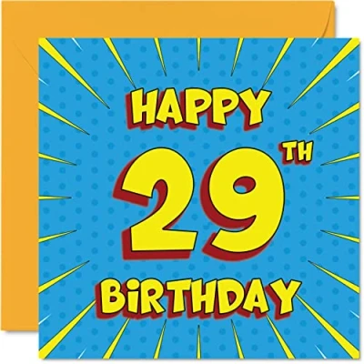 Imagen de Divertidas tarjetas de cumpleaños 29 para hombres y mujeres, cómics, tarjeta feliz hermana, tía, tío, hijo, hija, hermano, primo, sobrino, sobrina, felicitación, 145 mm