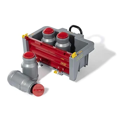 Imagen de Rolly Toys Tretfahrzeuge RollyBox Bandeja de Transporte para Tractor a Pedal (3 10 años, Hueco basculante, portón Trasero), Color Rojo/Plateado, Small (408894)