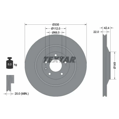 Imagen de TEXTAR PRO+ 92177005 Disco de freno AUDI: A8 D3, VOLKSWAGEN: Phaeton, BENTLEY: Continental GT