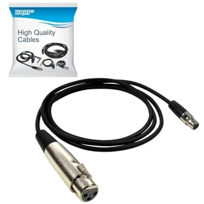 Imagen de HQRP Mini TA4F a XLR (F) Conector derecho/Cable adaptador de micrófono compatible con Shure PGX D/GLX D/QLX D/ULX D