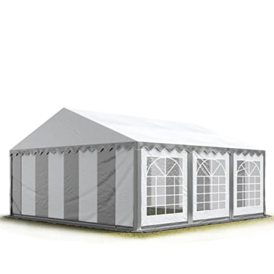 Imagen de TOOLPORT Carpa para Fiestas de Fiesta 4x6 m pabellón jardín Lona PVC 700 N en Gris Blanco Impermeable