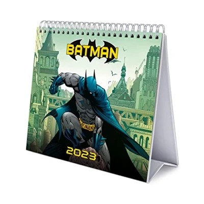 Imagen de Grupo Erik, Calendario escritorio Deluxe DC Batman 2023, 2023 sobremesa con certificado FSC, Producto licencia oficial, CS23023