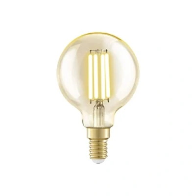 Imagen de Eglo LED E14, bombilla vintage ámbar, esfera para iluminación retro, 4 vatios (equivalente a 32 vatios), 350 lúmenes, blanco cálido, 2200k, Edison G60, Ø 6 cm