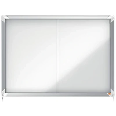 Imagen de Nobo Vitrina Magnética para Interiores con Cerradura y Puerta Deslizante, 8 Hojas A4, Premium Plus, Blanco, 1902569