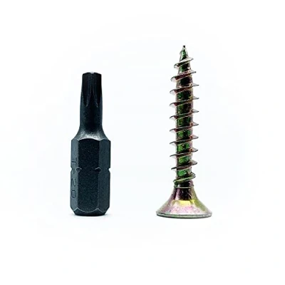 Imagen de DOJA Barcelona Tirafondos para Madera Con Puntas Torx 100 Tornillos 5x40mm + 1 Punta T20 Cabeza Avellanada Acero Galvanizado Set