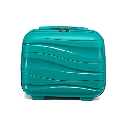Imagen de KONO Maleta de Viaje con Maletín cosmético 100% PP, Azul, Small, Neceser Beautycase Maquillaje