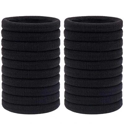 Imagen de H&amp;S Gomas de Pelo para Mujer y Niña 50uds x 10mm Goma Negra no Metálica Cabello Grueso Rizado Coleteros Elásticos sin Costura También Hombre