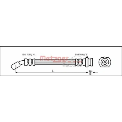 Imagen de METZGER 4111971 Latiguillos de Freno 212 NISSAN: MICRA 2