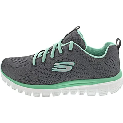 Imagen de Skechers Graceful Get Connected, Zapatillas Mujer, Charcoal Mesh Green Trim, 42 EU