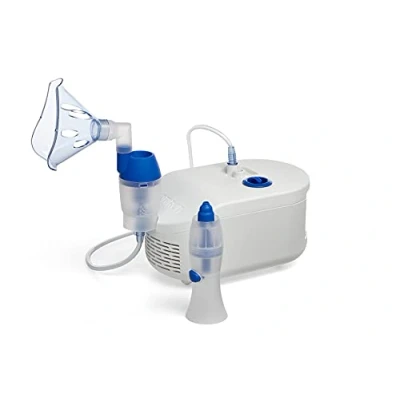 Imagen de OMRON X102 Total Nebulizador para niños y adultos con lavado nasal 2 en 1, Dispositivo de uso doméstico El tratamiento enfermedades respiratorias, asma, Color Blanco