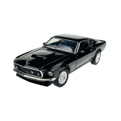 Imagen de Welly Ford Mustang Boss 429 Coupe Negro Tipo I 3ª Generación 1969 1/24 Metal Modelo Coche Die Cast Nuevo en Caja