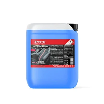 Imagen de BRESTOL® Alcantara Limpiador para pistolas de limpieza, 5 litros, listo usar, asientos Alcántara, tapizado Alcantara, todos los tipos cuero liso y cuero, volante Tornador