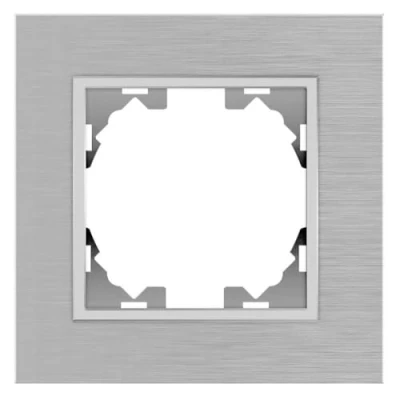 Imagen de WESA Marco de Aluminio Plateado 1 Módulo para Interruptores y Enchufes, FL 48 G