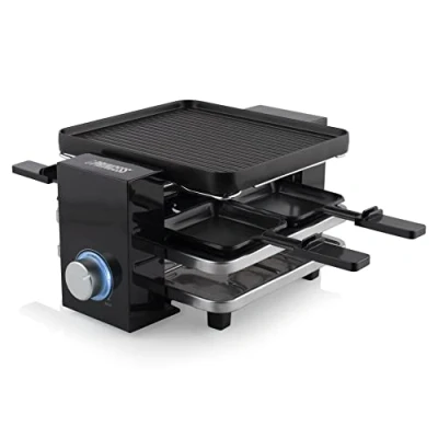 Imagen de Princess Piano 4 Raclette, Grill y Plancha Placa de cocción Reversible personas 700 W, Aluminio, Negro