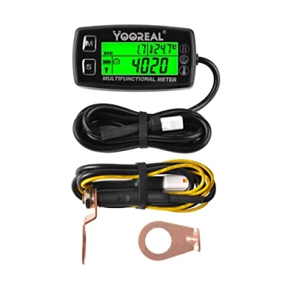 Imagen de Yooreal Medidor de temperatura del motor,medidor temperatura,tacómetro apagado usuario para scooter moto nieve Mini bicicleta motocicleta cortadora