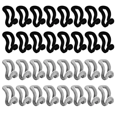 Imagen de Laughhe 40 Piezas Percha Mini Gancho de Flocado, Conector Ganchos para Perchas Que Ahorran Espacio, Antideslizante Estante en Cascada Armario Baño, Negro Gris