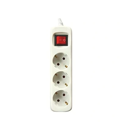 Imagen de SILVER ELECTRONICS Regleta Enchufe con 3 Tomas Interruptor, Blanco, Enchufes, Cable de Metros, protección Infantil, Toma Tierra, sobretensiones