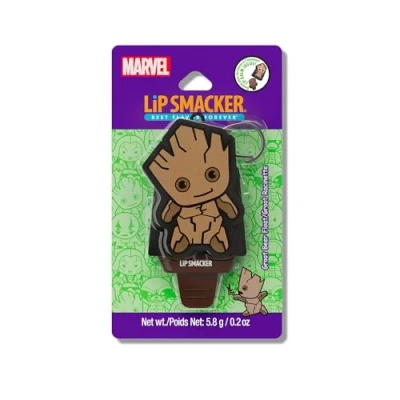 Imagen de Lip Smacker Marvel, Guardianes de la Galaxia, Bálsamo Labial para Niños con Llavero Forma Piruleta Fácil Aplicar, Aceite Ricino, Groot Beer Float