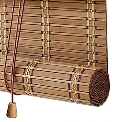 Imagen de Persianas Enrollables de Bambú Natural,Estores para Exteriores,Cortinas Opacas Ventanas,Persianas Madera Privacidad Protección Pabellón Baño Oficina (120x160cm/47x63in)