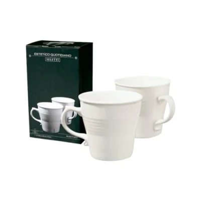 Imagen de SELETTI Set 2 Tazas de Porcelana Ø cm. 10,2 H. 10, Blanco, x 10 cm