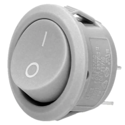 Imagen de Miratic Interruptor Basculante Bipolar Redondo de Luz Ideal para Circuitos y Controles Fiables Corriente: 6, 10A Tensión alimentación: 230V (Gris)