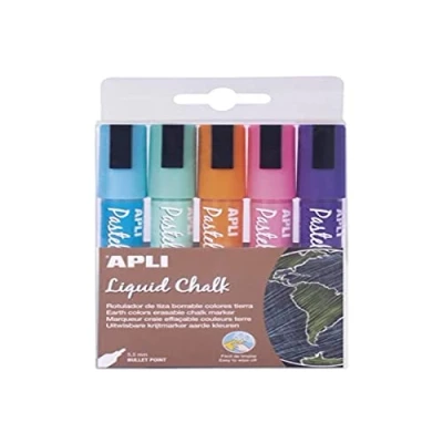 Imagen de APLI Paper Ref. 14735 Liquid Chalk punta redonda 5 colores tierra