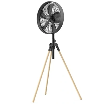 Imagen de Newlux Ventilador de Pie Tripod W3050 con 5 Aspas Metal, Altura Regulable 120 130cm, Oscilación Automática 80º y 3 Velocidades. Trípode Plegable Motor Cobre 50W (Negro)