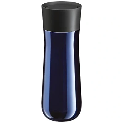 Imagen de WMF Impulse Termo Taza térmica, acero inoxidable, 350 ml, con cierre automático, apertura 360, mantiene las bebidas calientes 8 horas o frías 12 horas, color azul
