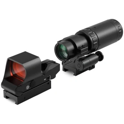 Imagen de Feyachi RS 30 Mira de Punto Rojo con Lupa 1,5X 5X Combo, Airsoft Sólo para Actividades Deportivas