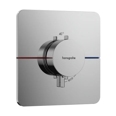 Imagen de hansgrohe ShowerSelect Comfort Q, termostato empotrado , grifo con botón de seguridad (SafetyStop) a 40 C, para ducha y bañera, mezclador 3 funciones, cromo
