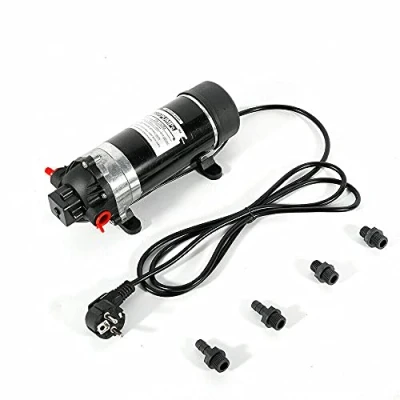 Imagen de bomba de diafragma 220 V, mini membrana, agua alta presión, elevador presión autoaspirante 5,5 l/min 160 psi, para acuario estanque jardín y sistema hidropónico