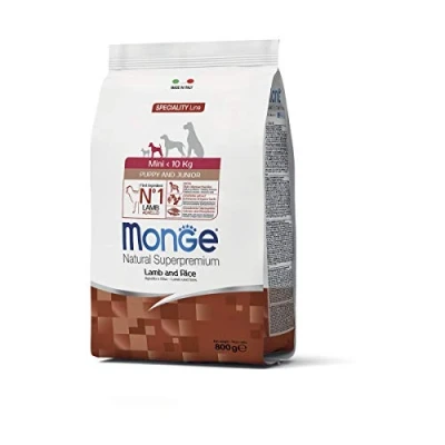 Imagen de Monge Natural Superpremium Adult Mini Lamb and Rice, Comida para Perros de Todas Las Razas (Comida Seca Menores 10 kg, con Cordero y arroz, Muy Rica en Fibra vitaminas, 0,8 kg)