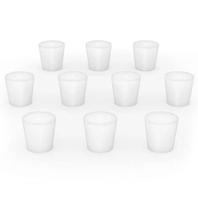 Imagen de stonylab Tapón de Goma Silicona, Blanco Cónico Sello Laboratorio Tapones Silicona Enchufes (10 Pack, 5#)