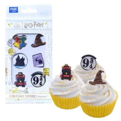 Imagen de PME Harry Potter Set de 6 Toppers Comestibles para Cupcakes, Hogwarts