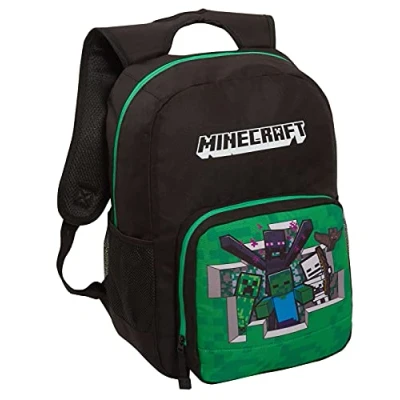 Imagen de Minecraft mochila grande para niños y adultos, colegio, trabajo, laptop, juegos, regalo jugadores, Negro, Taille unique
