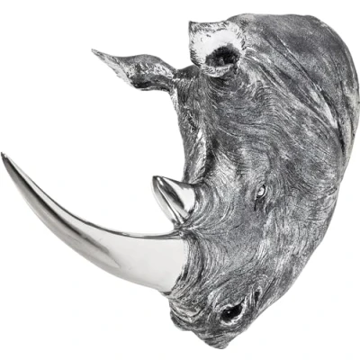 Imagen de Kare Design Cabeza Decorativa Rhino Antico, Plata, 53x19x44cm