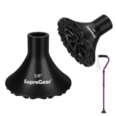 Imagen de Conteras de Goma para Bastones (Paquete 2), Punta Todo Terreno 16 mm Bastón y Muleta, Almohadilla Repuesto Gruesa Resistente Caminata, Plegables