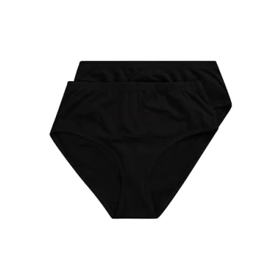 Imagen de Ulla Popken Slips, 2er Pack, Uni, Biobaumwolle Ropa Interior, Negro, 50 52 Mujeres