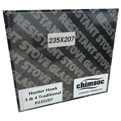 Imagen de Chimsoc Cristal de repuesto para estufa Hunter 3 tradicional / 4 (235 mm x 207 mm, rectangular)