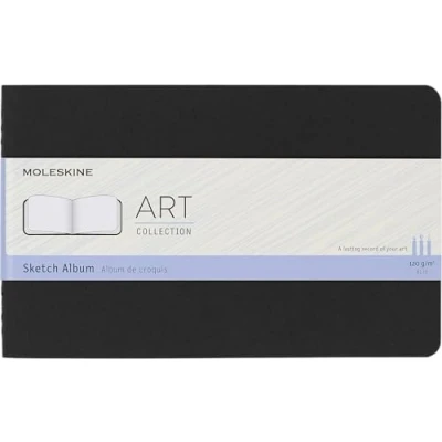 Imagen de Moleskine Art Collection, Cuaderno para Dibujo y Bocetos, Tapa Dura, Papel Apto Bolígrafos, Lápices Carboncillo, Color Negro, Tamaño Grande 13 x 21 cm, 88 Páginas
