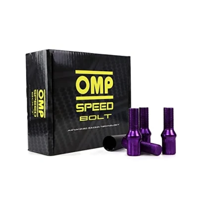 Imagen de OMP SPEED Set 20 Tornillos de Rueda con Metrica M12X1.25 Llave 17/19 Largo Roscado 27MM Color Morado y Material DIN 10.9