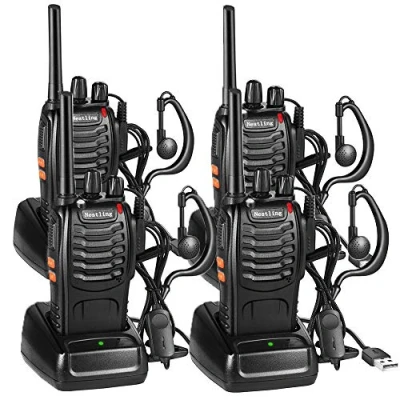 Imagen de Walkie Talkie Recargable, 16 Canales PMR446 Walky Talky, Profecionales CTCSS DCS 3KM Radiocomunicación, con Auricular Incorporado Antorcha de LED, 2 Pares