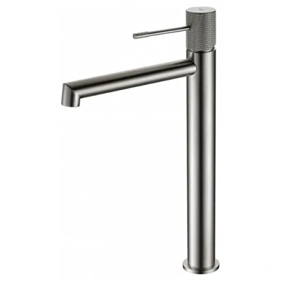 Imagen de IMEX Grifo monomando lavabo de caño alto, Grifería Baño agua Frio/Caliente Serie Line Níquel Cepillado BDD038 3NQ