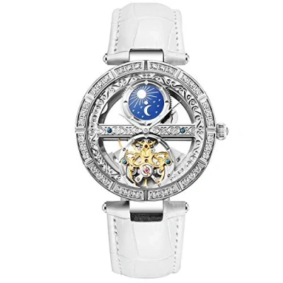 Imagen de RORIOS Mujer Relojes de Pulsera Mecánico Automático Self Winding para Correa Piel Impermeable Reloje