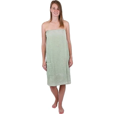 Imagen de Betz Toalla para Sauna de Rizo con Botones Mujer 100% algodón 420 g/m² Color Jade Berlin
