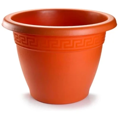 Imagen de AC Maceta Terracota Plástico Resistente Ideal para el Hogar, Plantas, Jardín, Decoración. Cuidado de Plantas Forma Redonda Ø 25 cm Color Marrón