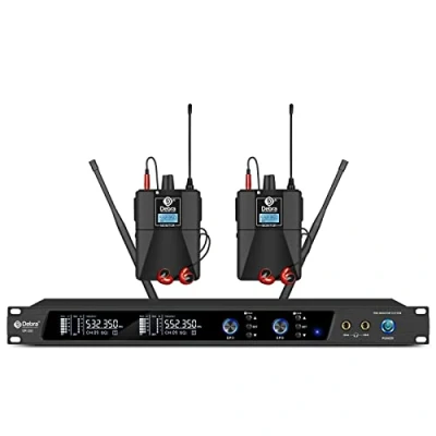 Imagen de D Debra Audio Pro ER 102 UHF Sistema de Monitor intraauricular inalámbrico un Solo Canal con transmisor y Receptor para Escenario, Estudio grabación, músicos (2 bodypack transmisor)